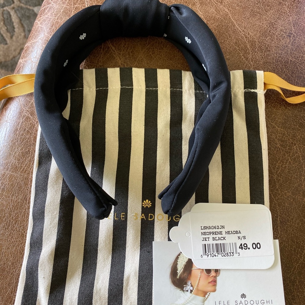 New Lele Sadoughi black knot headband